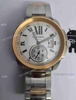 Fake Swiss Cartier Calibre Watch Rose Gold Bezel